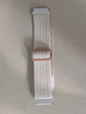Cream Woven Elastic Wristband with Rose Gold Clasp